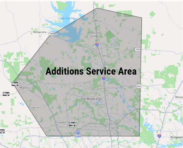 Additions Service Area Map